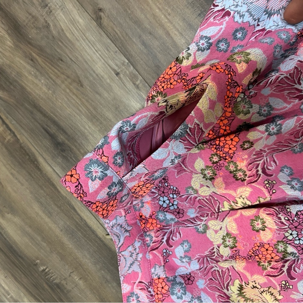 bebe Pink Floral A-Line Skirt - Picture 8 of 8